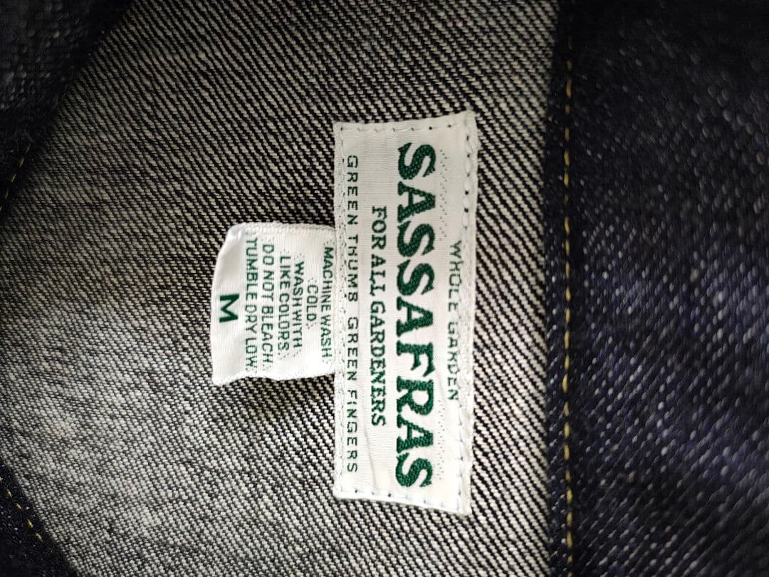 sassafras ササフラス　ガーデナージャケット　インディゴ