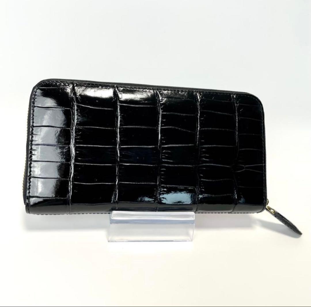 クロコダイル財布 516-2レディース長財布 シャイニング ワニ革 レッド