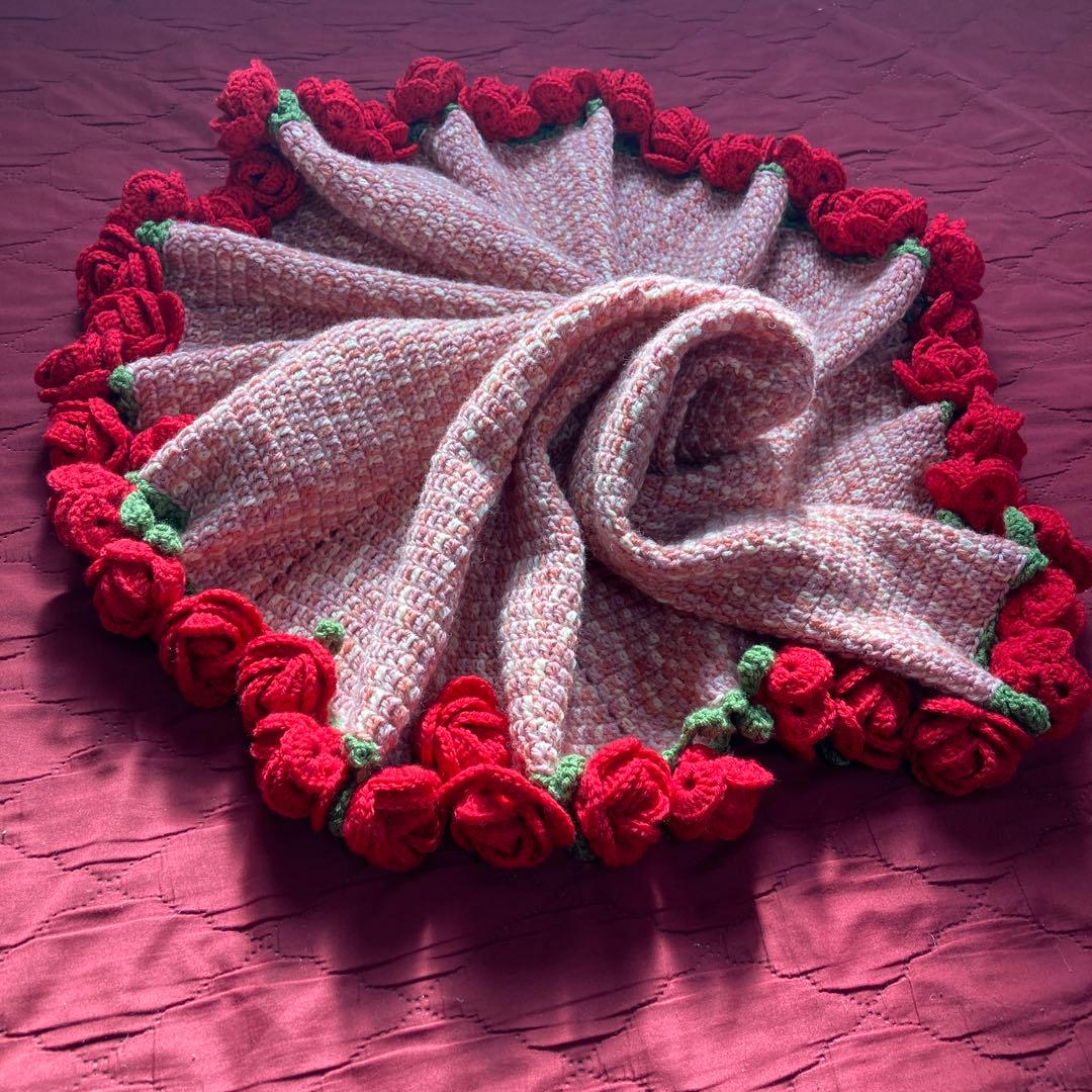 花束ブランケット♡大きめのローズ♡インテリア♡土日500円OFF