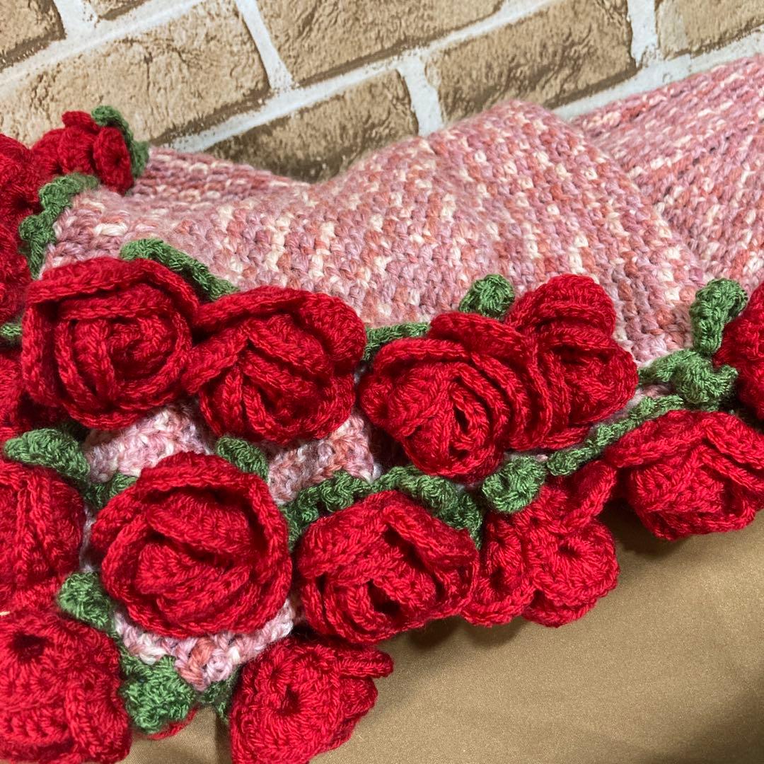 花束ブランケット♡大きめのローズ♡インテリア♡土日500円OFF