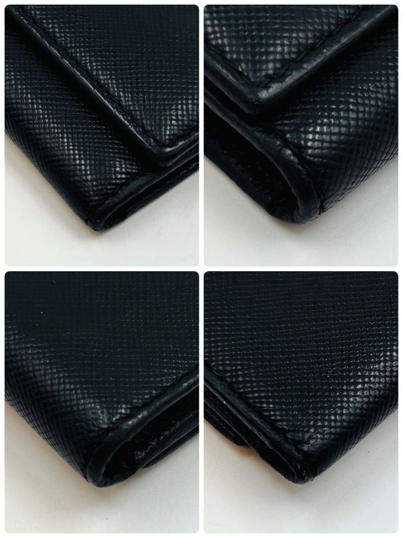 【美品】プラダ 6連キーケース サフィアーノレザー 三角プレート ブラック