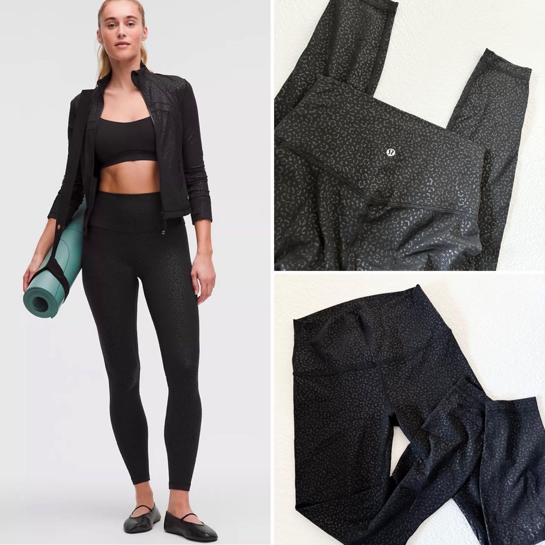 ルルレモン　レオパード柄 ブラック ヨガレギンス　パンツ サイズ6