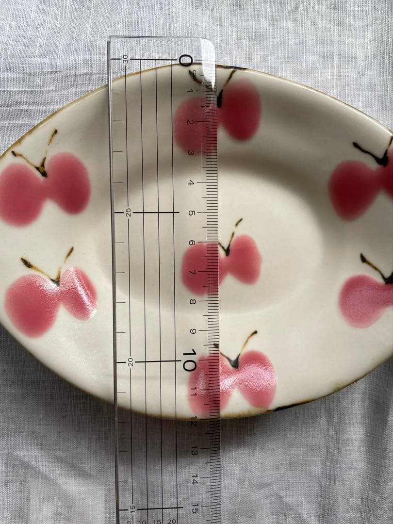 め*ち様 石木文　いしきふみ　てふてふ　オーバル皿　未使用