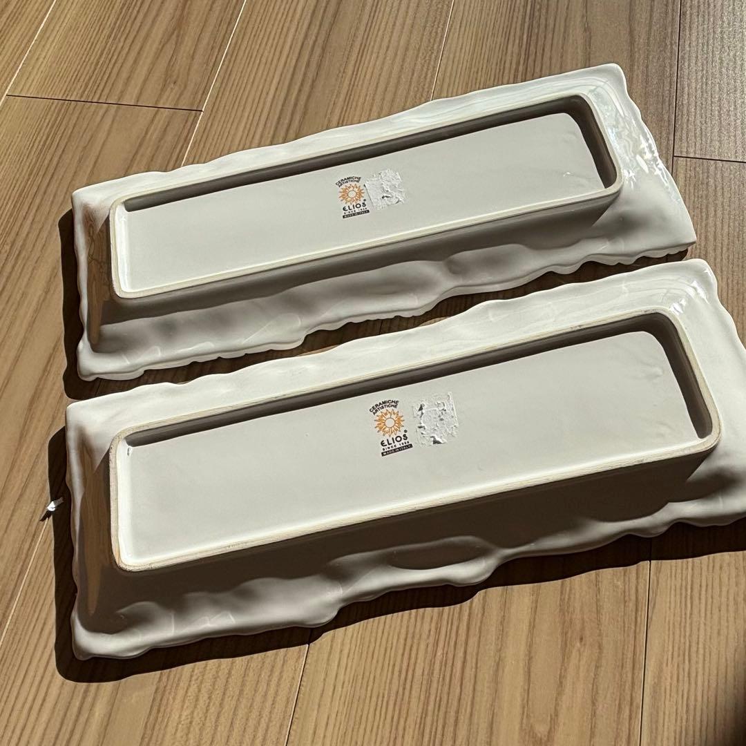 （入手困難）イタリア食器　ELIOS MYFLOWERレクタングラープレート2枚