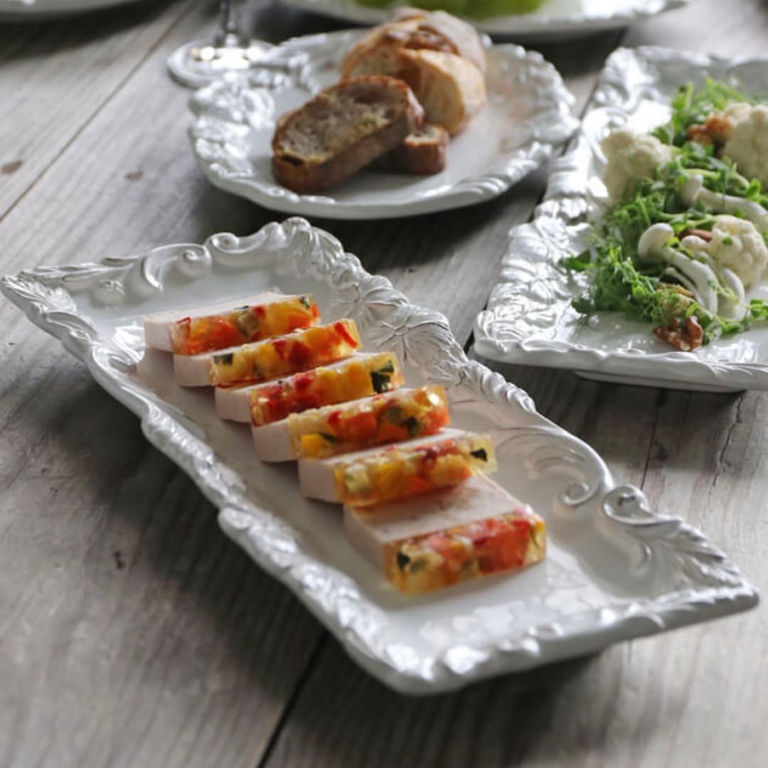 （入手困難）イタリア食器　ELIOS MYFLOWERレクタングラープレート2枚