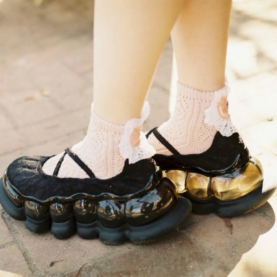 靴 Jewelry Ark Lace Ballet Shoes / Black