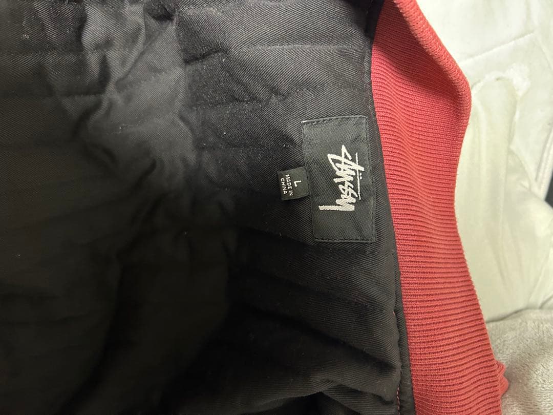 ジャケット・アウター Stussy Ghost Logo Canvas Varsity Jacket