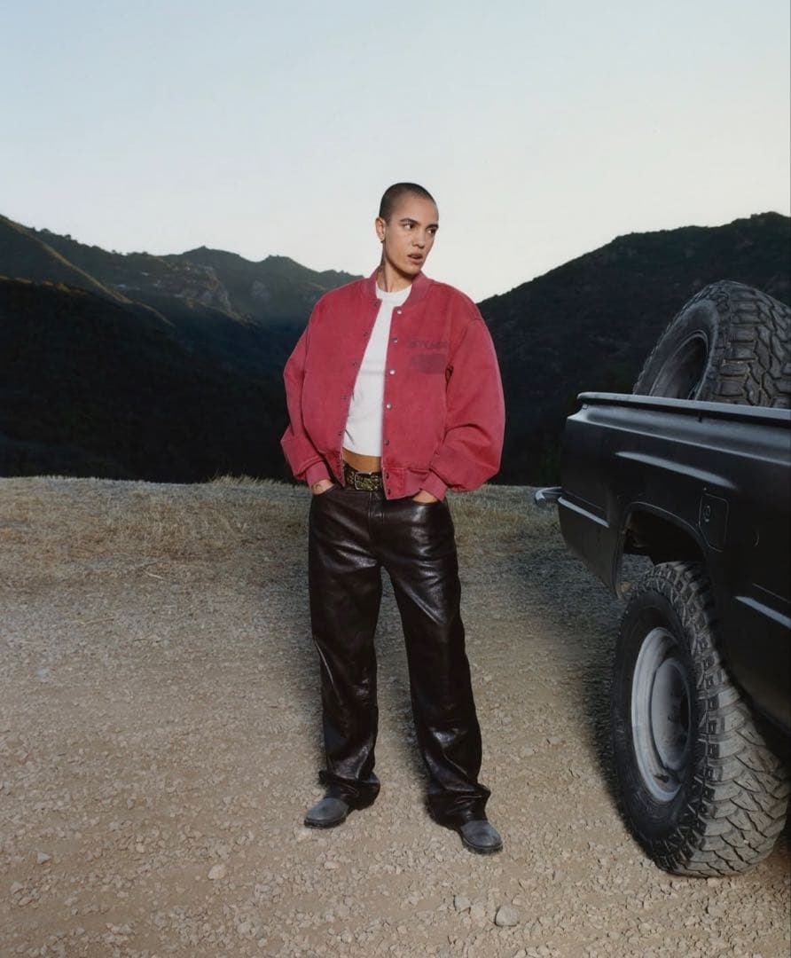 ジャケット・アウター Stussy Ghost Logo Canvas Varsity Jacket