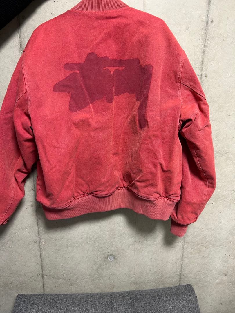 ジャケット・アウター Stussy Ghost Logo Canvas Varsity Jacket