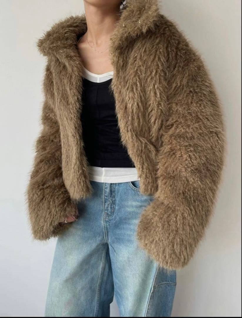 efu 新品　ファーショートジャケット