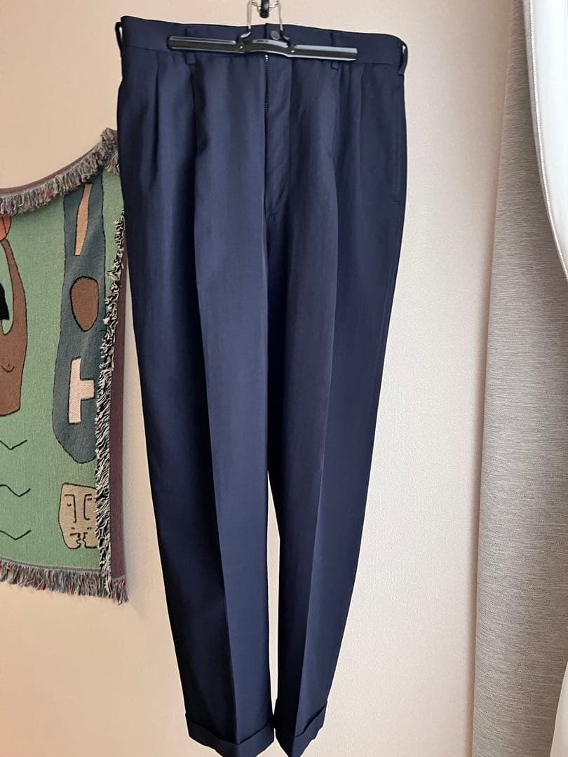 80's comme des garcons hommeウールスラックスネイビー