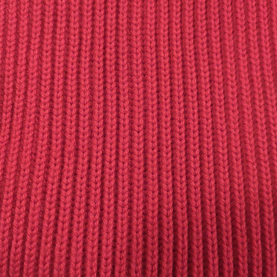 【完売品】バトナー　赤　レッド　ソリッドウールマフラー リブ180×17cmp