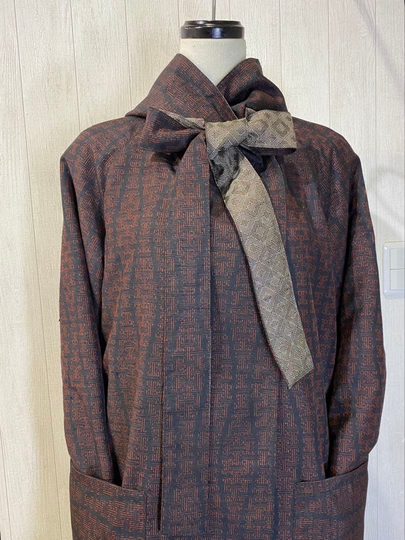 龍郷 大島紬 結城紬 リバーシブル フードコート