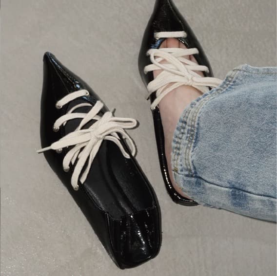 chuclla 2way レースアップ ポインテッドシューズ