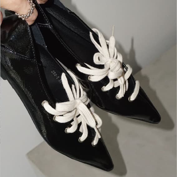 chuclla 2way レースアップ ポインテッドシューズ