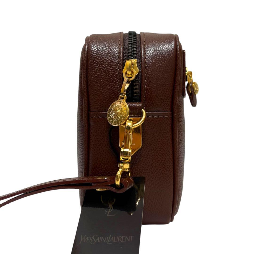 【未使用級✨】イヴサンローラン クラッチバッグ レザー 茶色 箱袋カード付