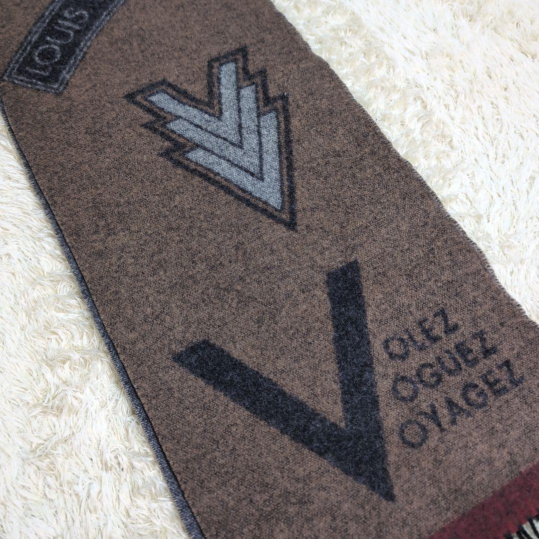 LOUIS VUITTON ルイ・ヴィトン ウール カシミヤ混 ロゴ マフラー