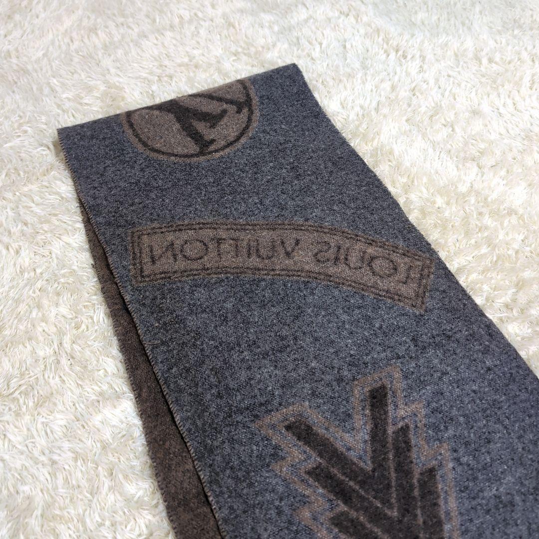 LOUIS VUITTON ルイ・ヴィトン ウール カシミヤ混 ロゴ マフラー