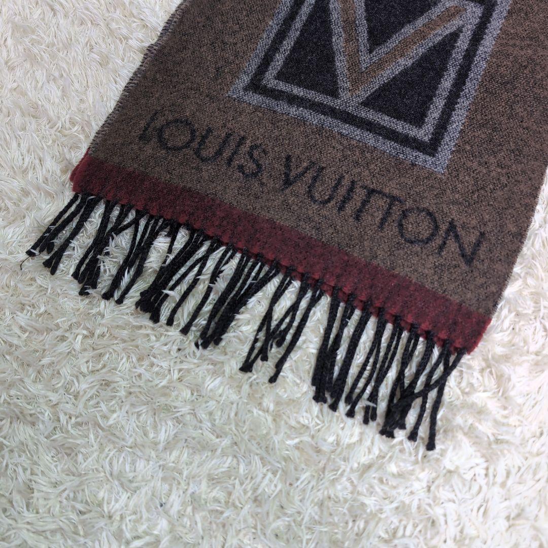 LOUIS VUITTON ルイ・ヴィトン ウール カシミヤ混 ロゴ マフラー