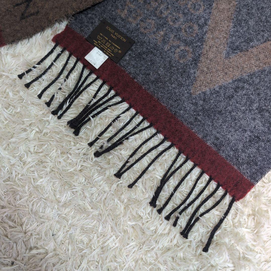 LOUIS VUITTON ルイ・ヴィトン ウール カシミヤ混 ロゴ マフラー