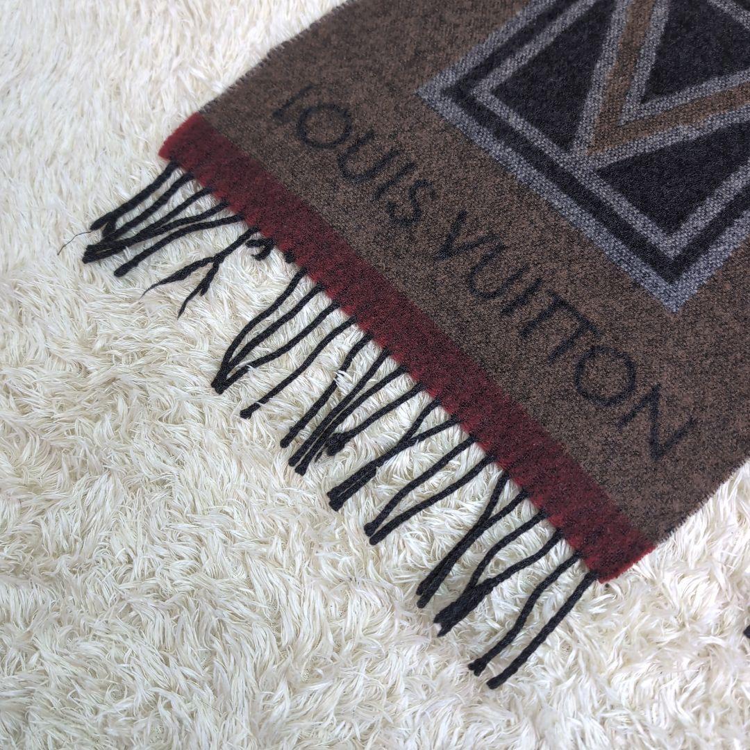 LOUIS VUITTON ルイ・ヴィトン ウール カシミヤ混 ロゴ マフラー