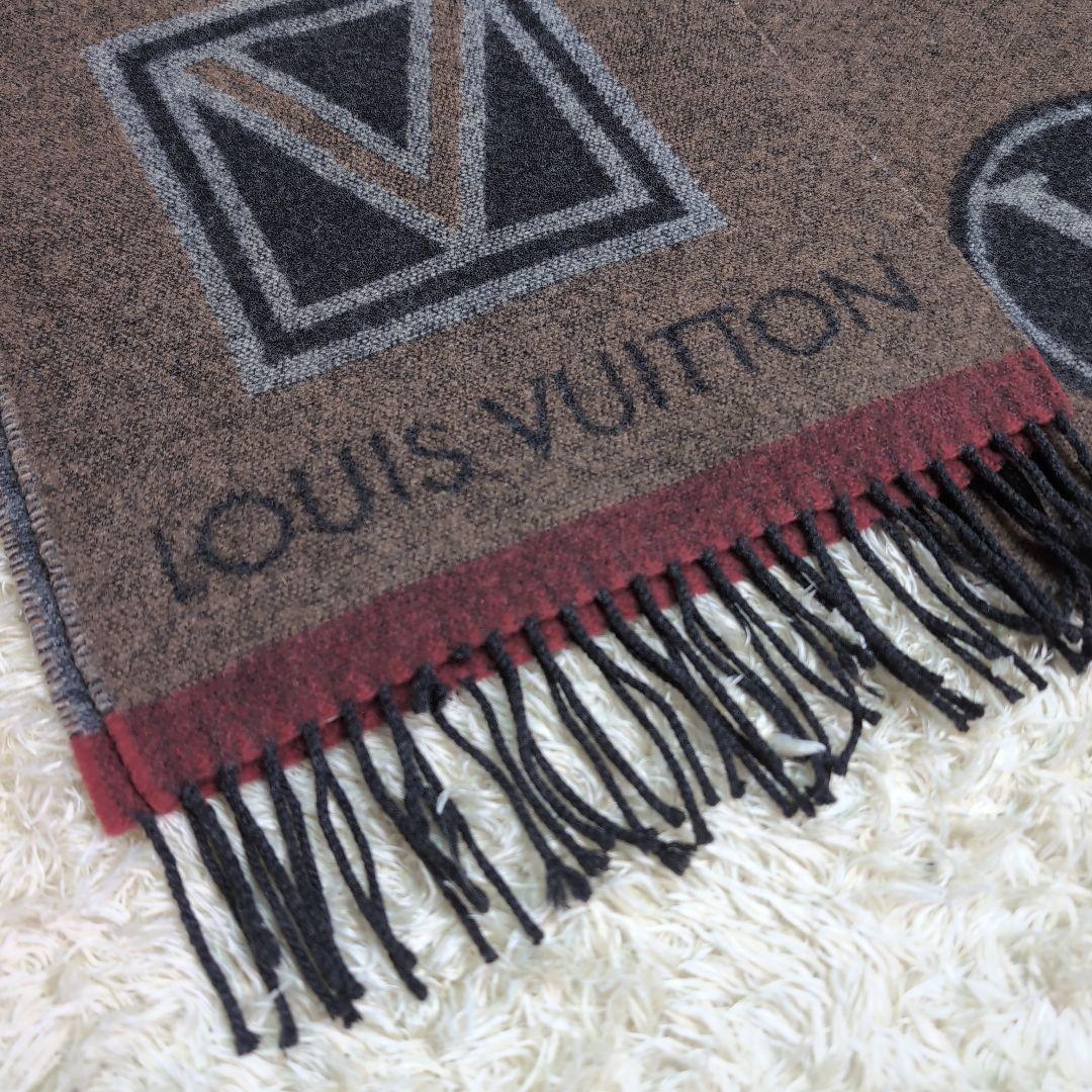LOUIS VUITTON ルイ・ヴィトン ウール カシミヤ混 ロゴ マフラー