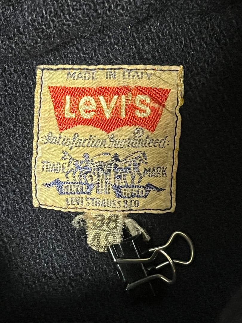 【美品、80s、イタリア製】リーバイス　ダッフルコート　ネイビー　紺　38 L