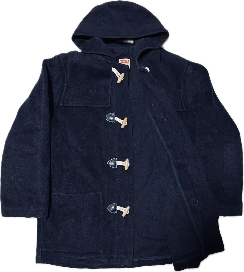 【美品、80s、イタリア製】リーバイス　ダッフルコート　ネイビー　紺　38 L