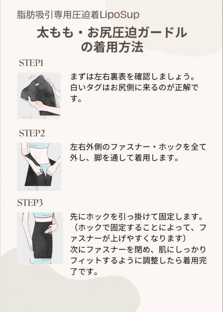 リポサポ LipoSup脂肪吸引専用太もも・お尻圧迫ガードル