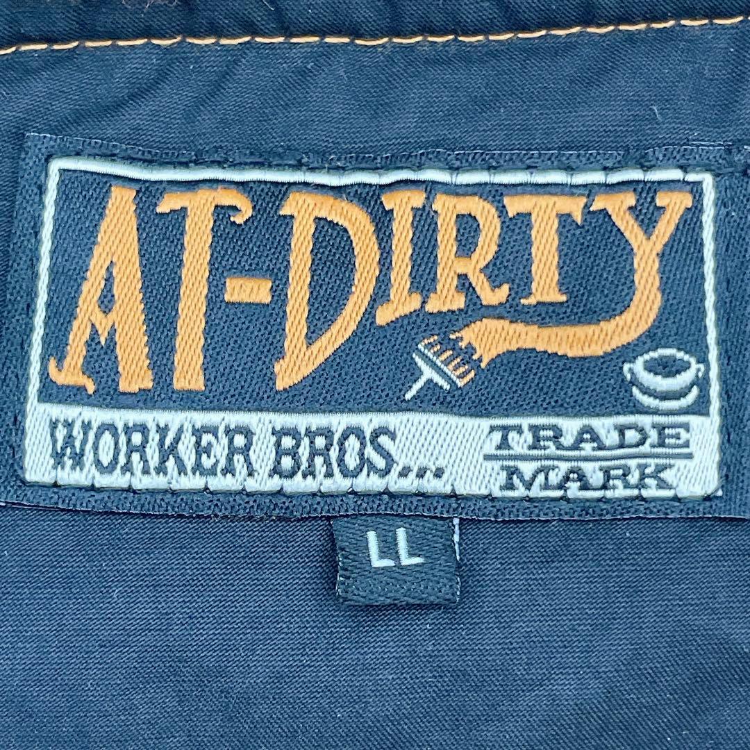 【希少】 AT-DIRTY デッキダウンベスト アーマー ベスト LL 黒 ボア