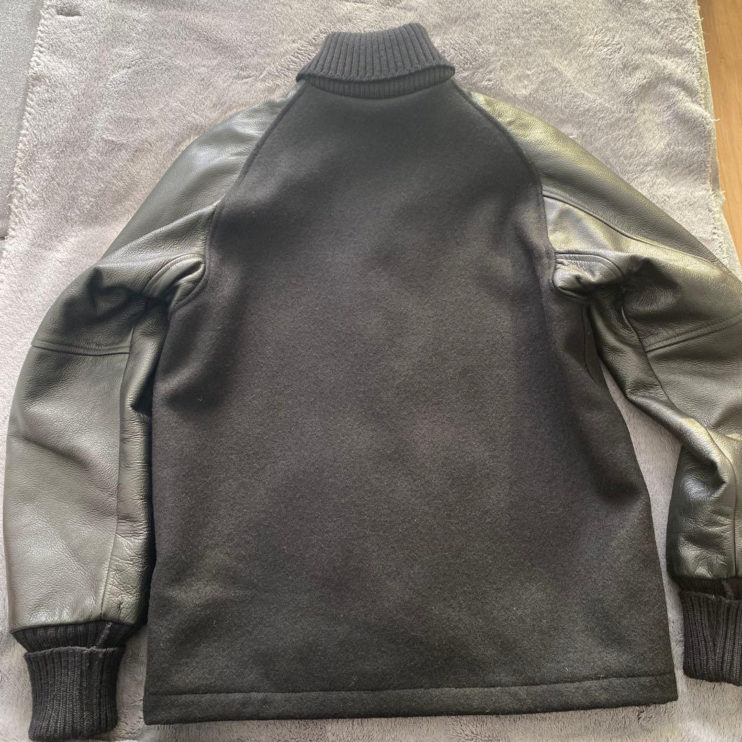 【美品】SKOOKUM (スクーカム)ウール&レザースタジャン　黒38