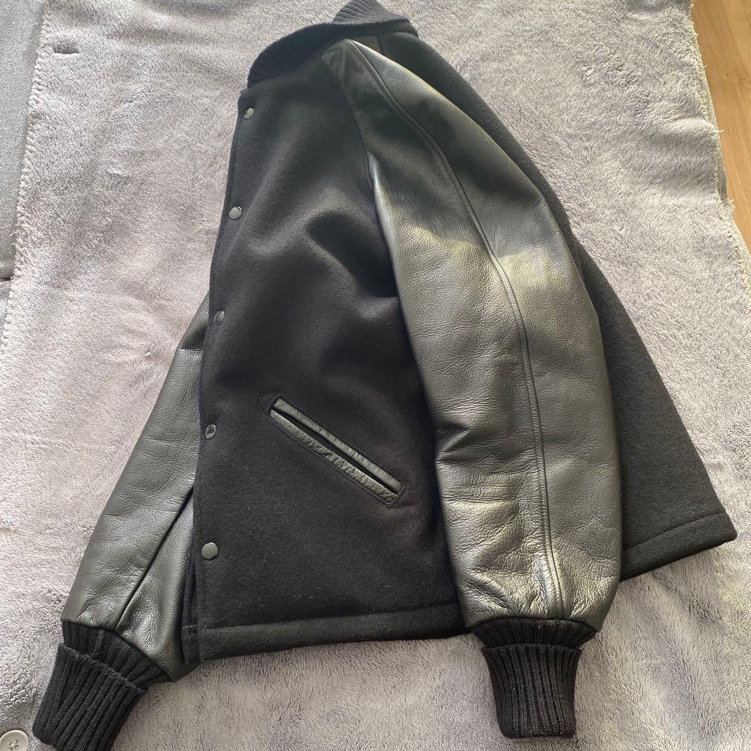 【美品】SKOOKUM (スクーカム)ウール&レザースタジャン　黒38