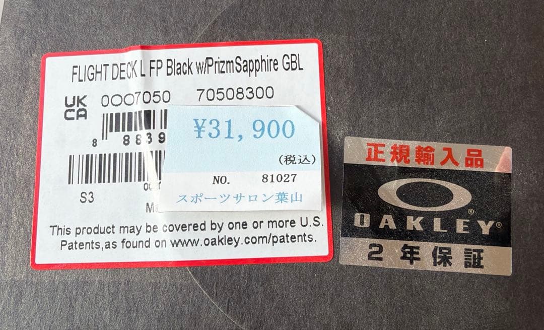 OAKLEY フレームレスゴーグル グレー/ブルー