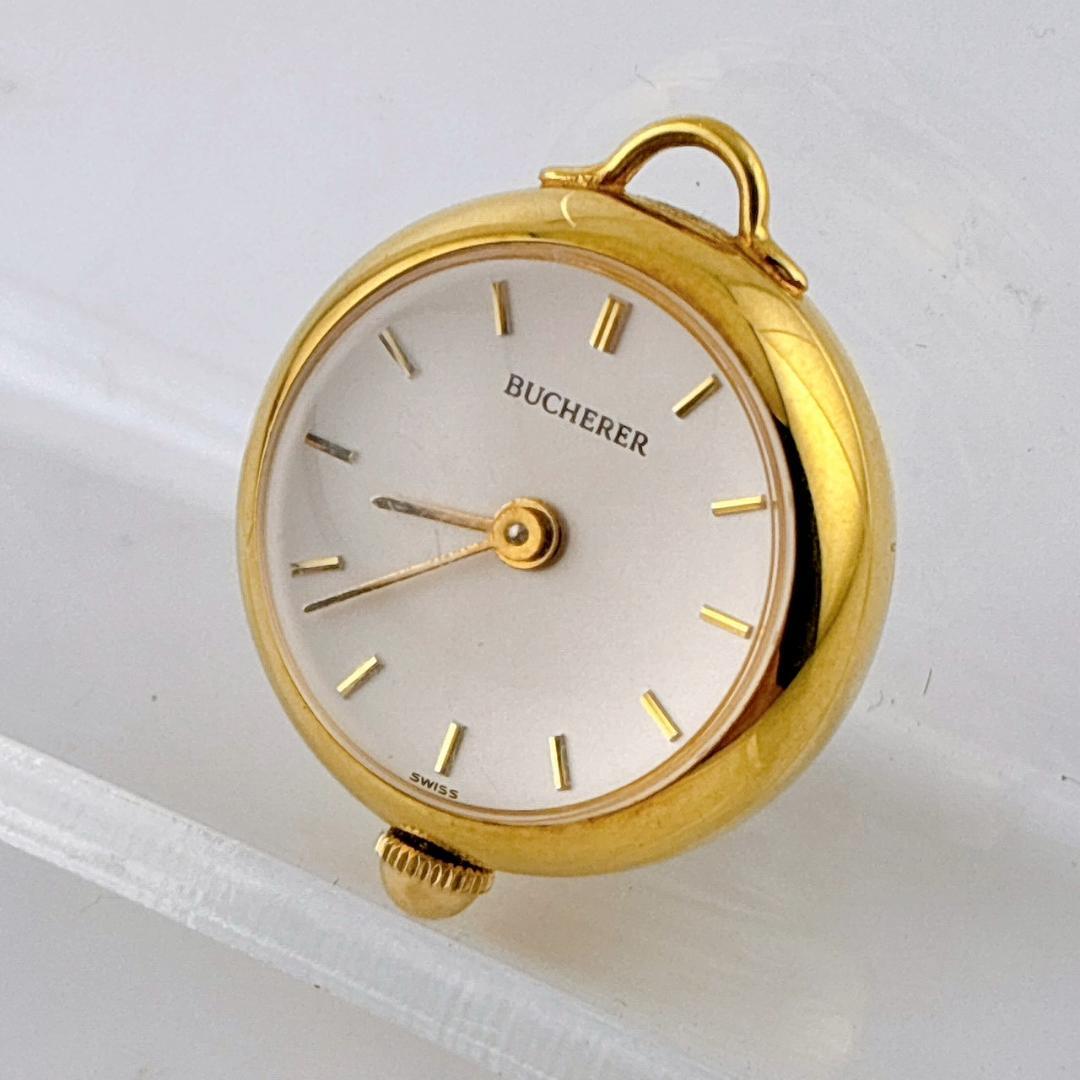 稼働　BUCHERER　ブッヘラー　時計　裏スケ　手巻き　ゴールド