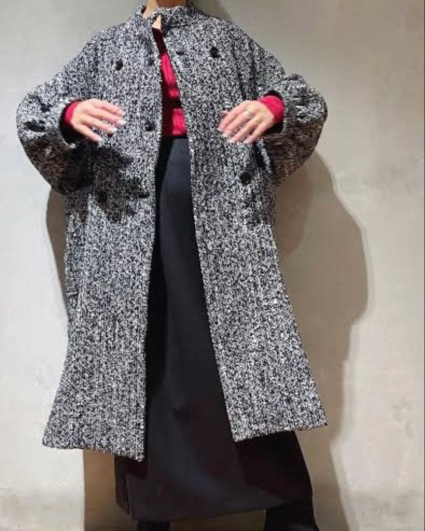 ⚠️期間限定値下げ　IENA ラブークル　杢ツイードW前コート