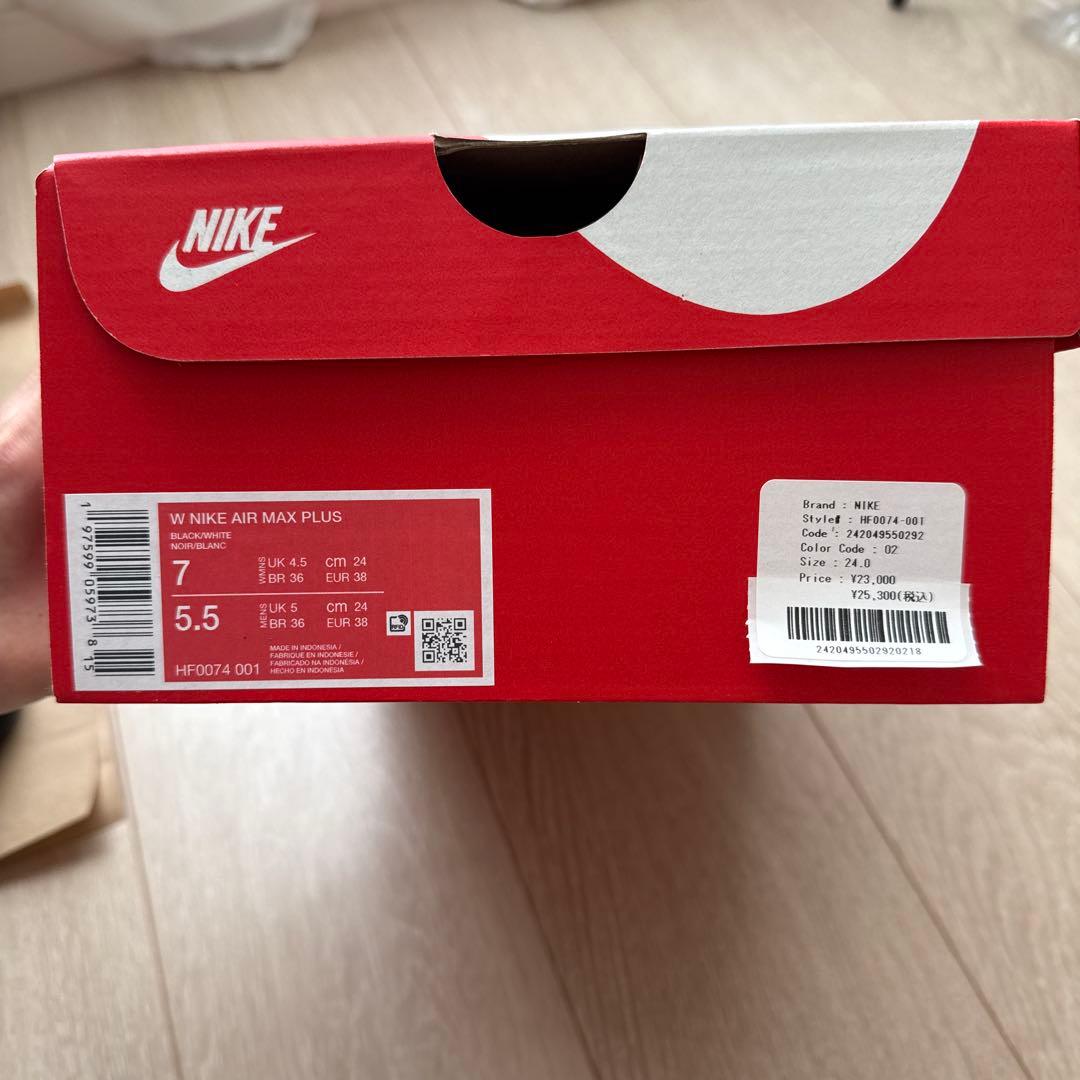 値下げ【24cm】NIKE W AIR MAX PLUS BLACK/WHITE