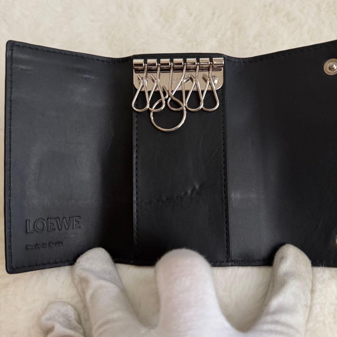 ロエベ　6連　キーケース　グレー　小物　付属品あり