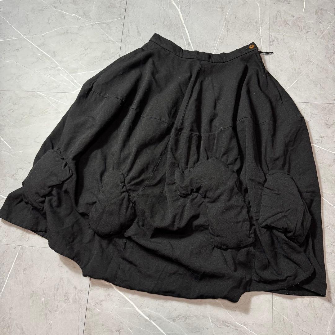 コムデギャルソン　10AW　スカートパンツ　コブ　ポリ縮　サルエル　ブラック