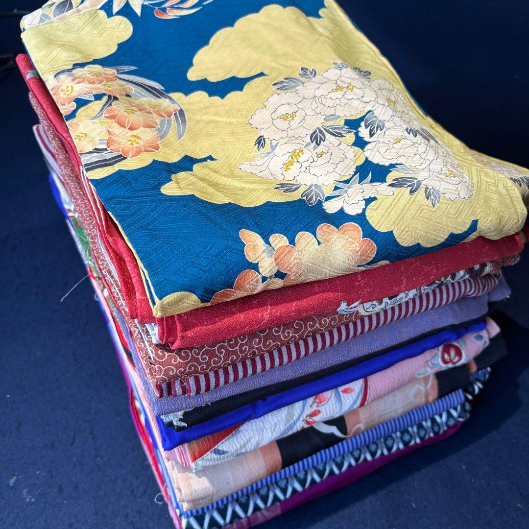 89アンティーク着物12枚おまとめ売り材料正絹