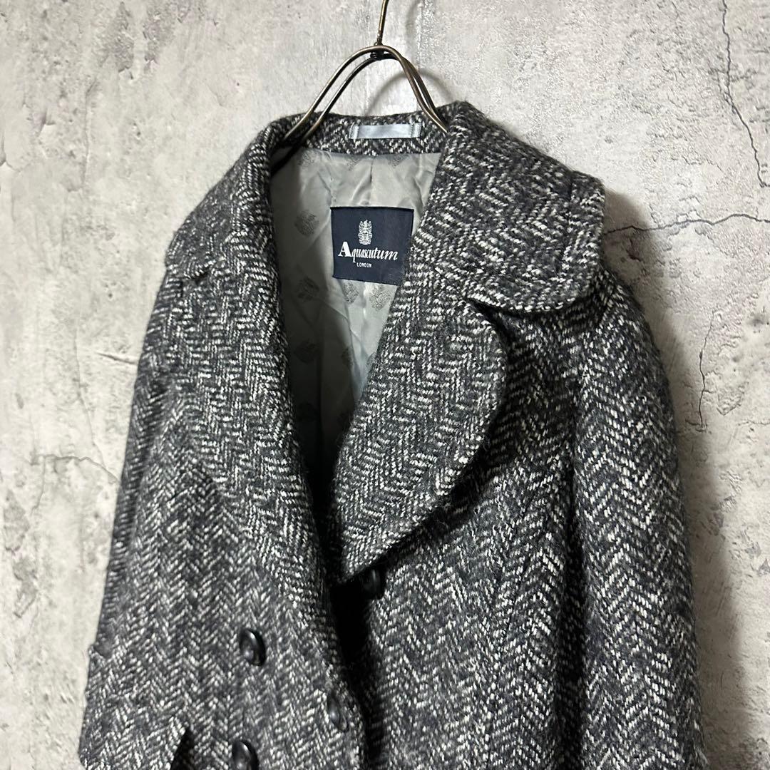 【超人気◎】Aquascutum　ダブルチェスターコート　アルパカ混　美品◎