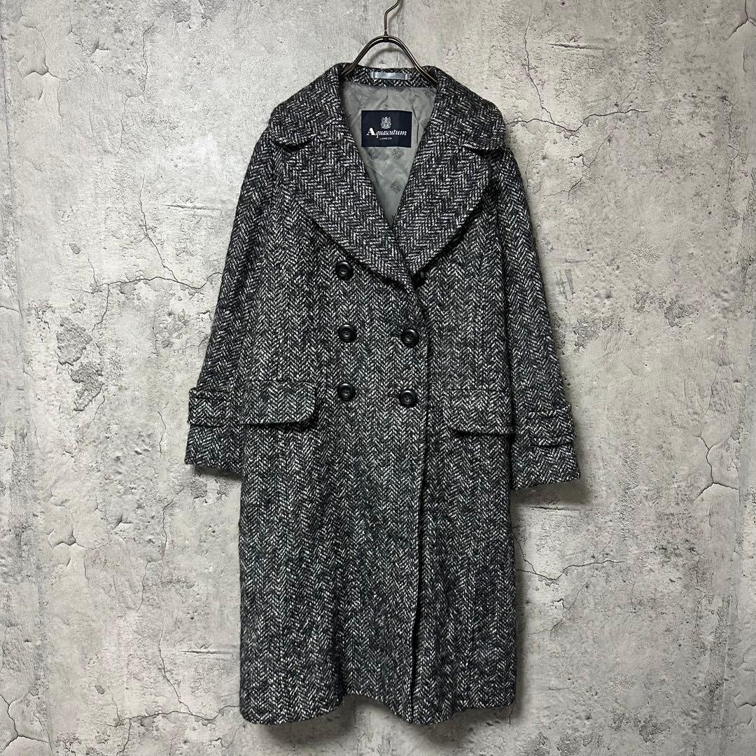 【超人気◎】Aquascutum　ダブルチェスターコート　アルパカ混　美品◎