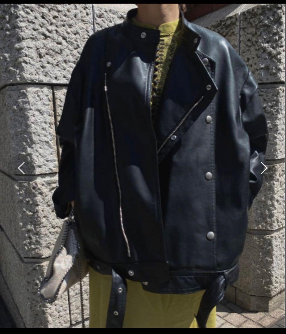 ジャケット・アウター RETRO SYNTHETIC LEATHER JACKET