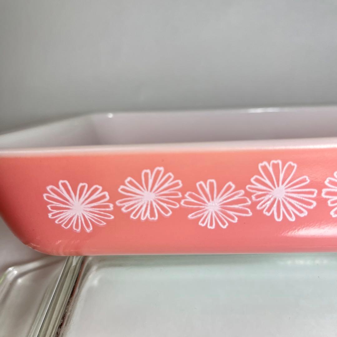 オールドパイレックス　ピンクデイジー　キャセロール