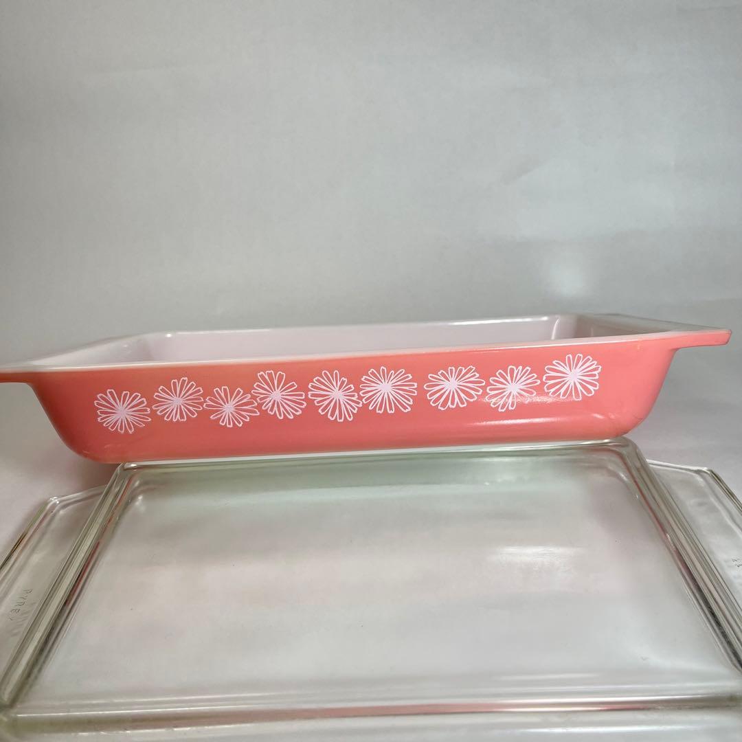 オールドパイレックス　ピンクデイジー　キャセロール