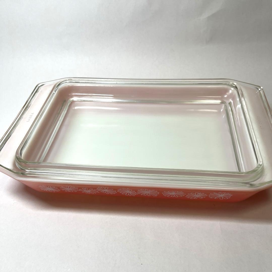 オールドパイレックス　ピンクデイジー　キャセロール