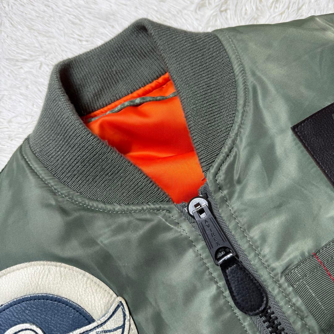 AVIREX MA-1 フライトジャケット 牛革ワッペン M 超短丈 トップガン