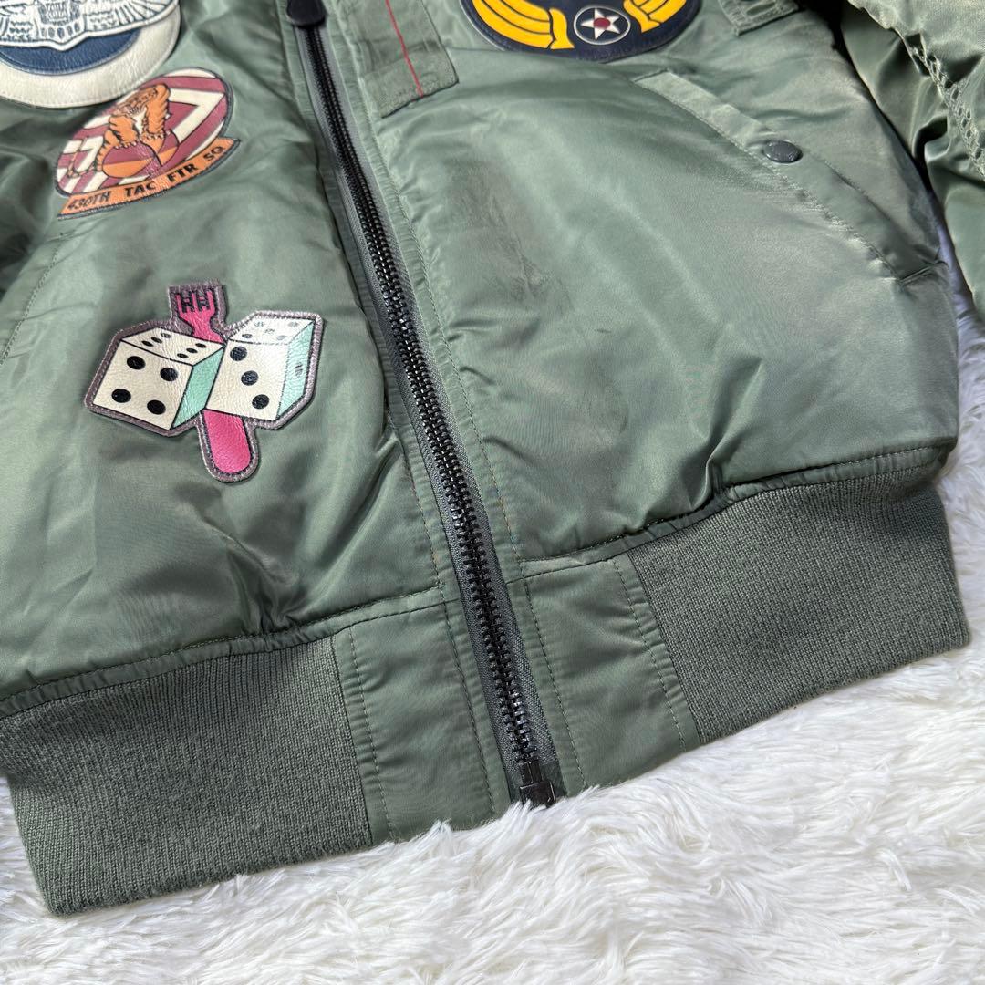 AVIREX MA-1 フライトジャケット 牛革ワッペン M 超短丈 トップガン