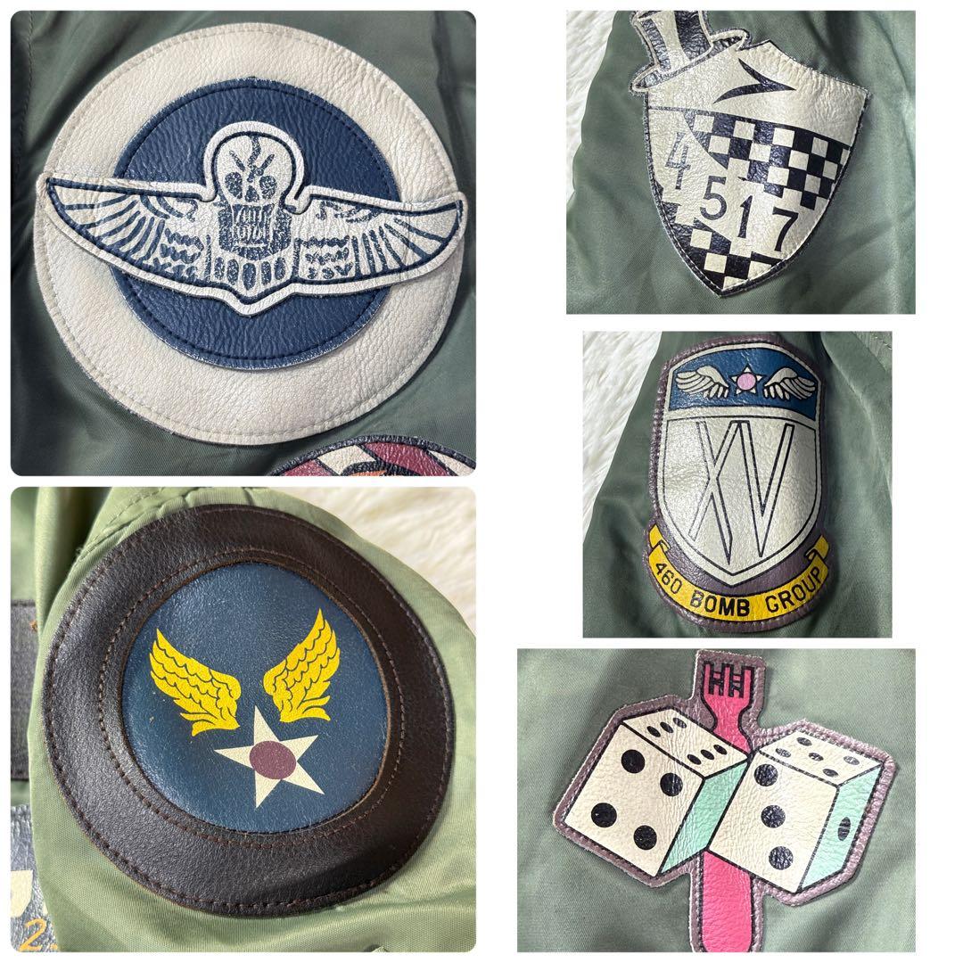 AVIREX MA-1 フライトジャケット 牛革ワッペン M 超短丈 トップガン