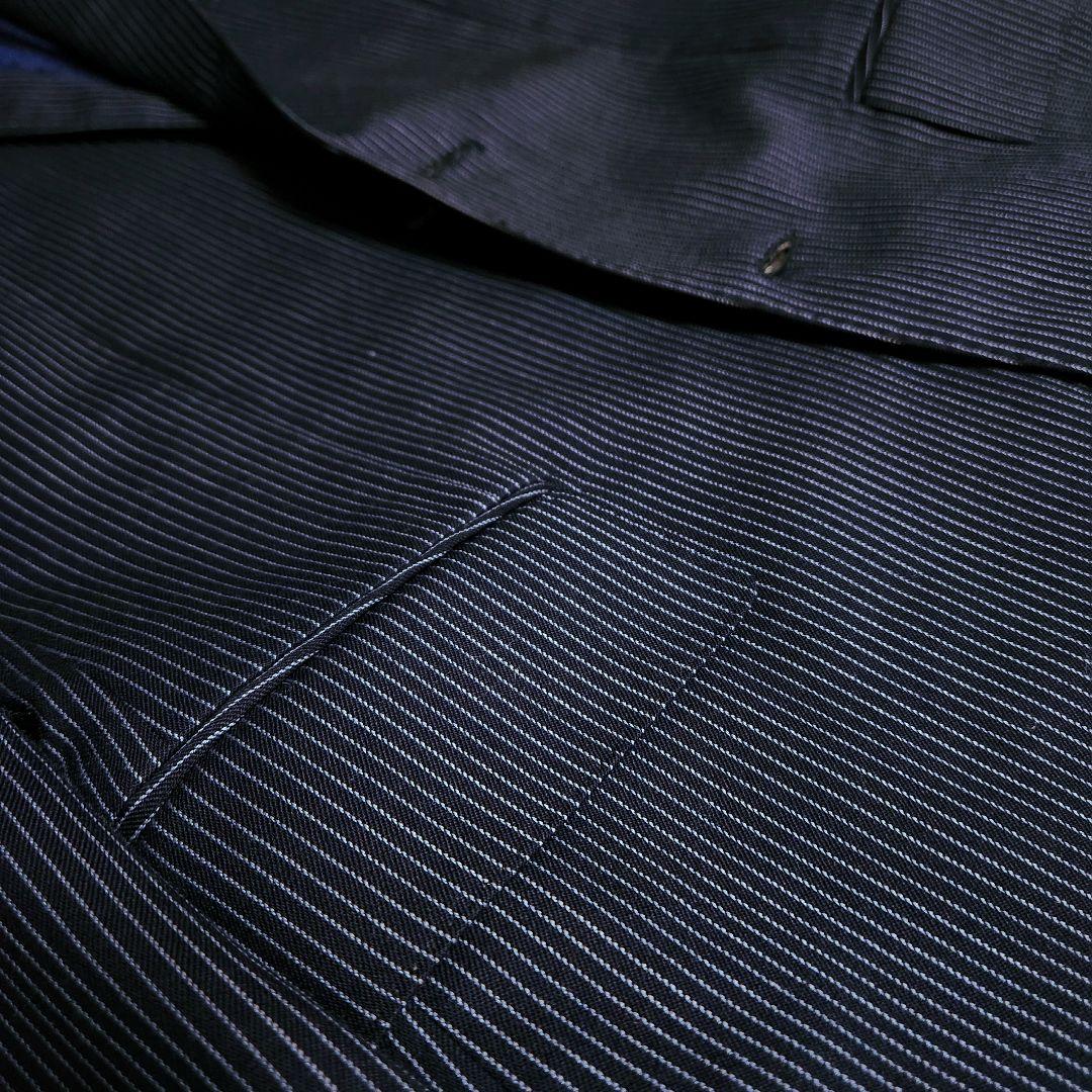 オーダースーツ 3ピース M相当 ネイビー ストライプ