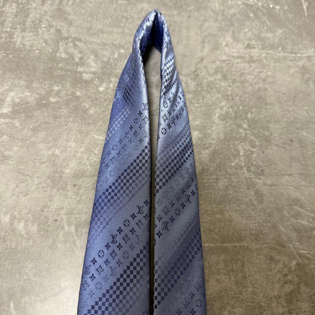 極美品✨LOUIS VUITTON　ネクタイ　モノグラム　ストライプ　現行　希少